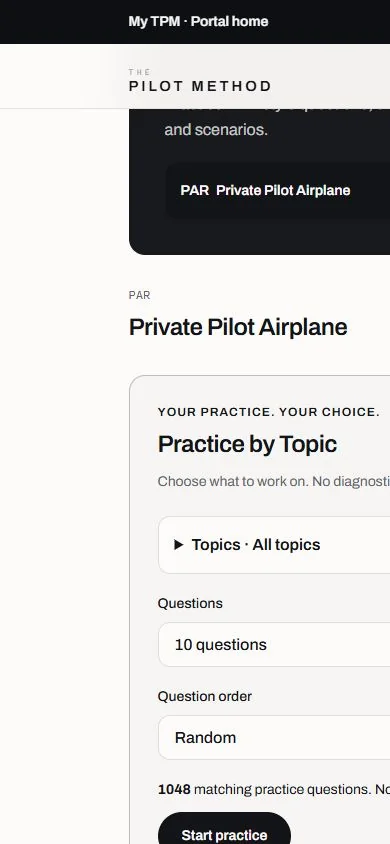 Choose your practice — Pilot Method